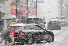 На дорогах Дзержинска из-за снегопада затруднено движение